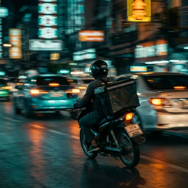 Medical courier rider delivering samples in Bangkok