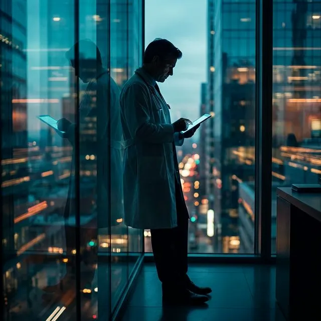 Patient consultation silhouette